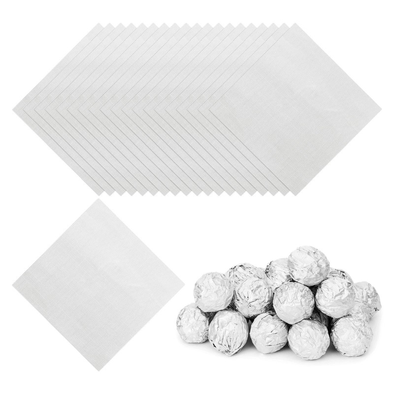 200Pcs 3×3 Inch Foil Candy Wrappers Chocolate Wrapping Paper Light Silver