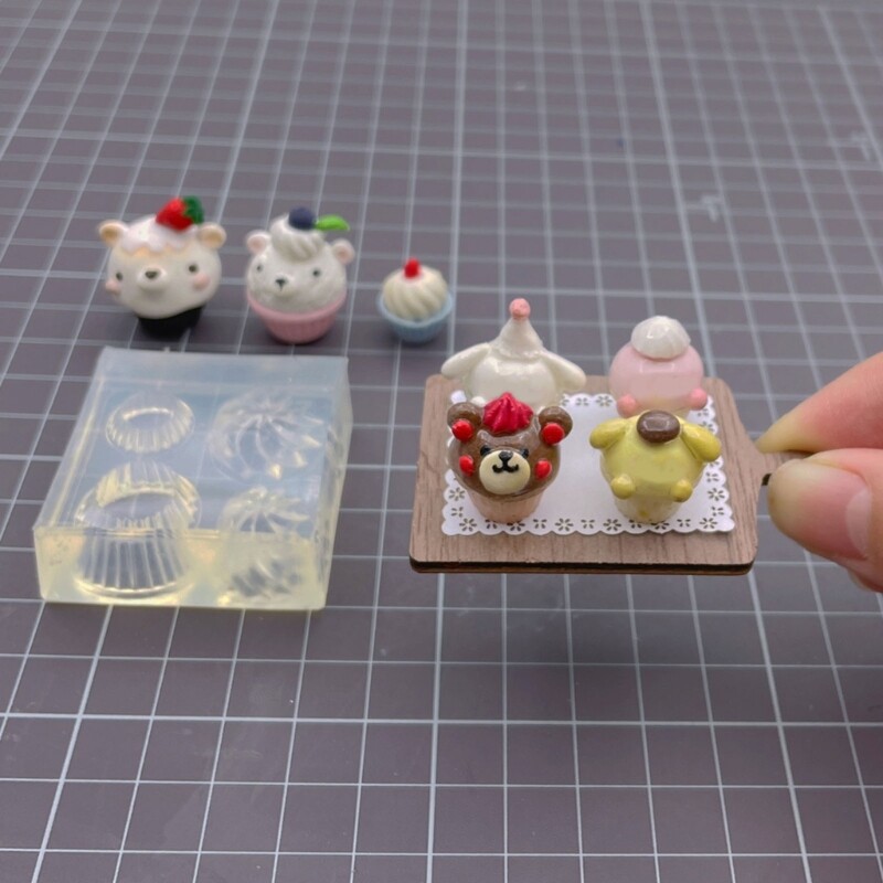Mini Cupcake Holder Shape Silicone Mold Epoxy Resin Mold 3D Cake Decor Tool gallery