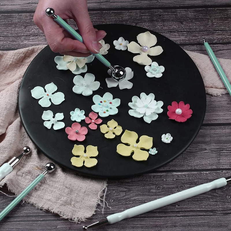 4 x Fondant Cake Decorating Clay Flower Sugarcraft Ball Model DIY Tool 8 Size... gallery