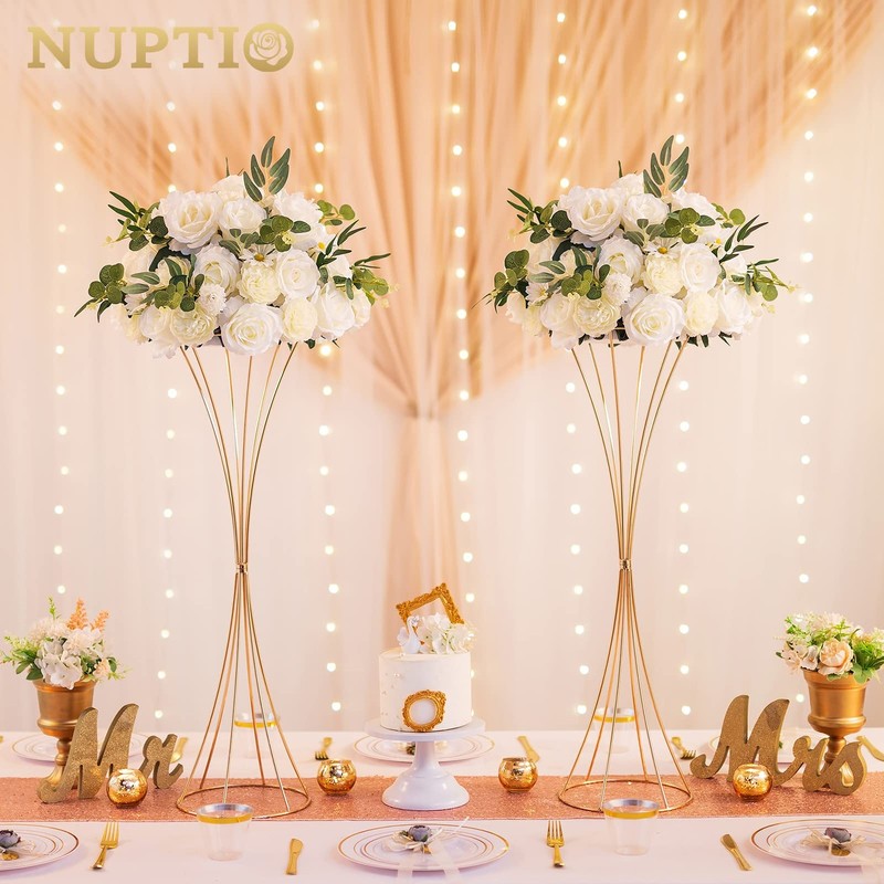 Nuptio Large Flower Centerpieces For Tables 17.7 Inch Diameter White Artificial gallery