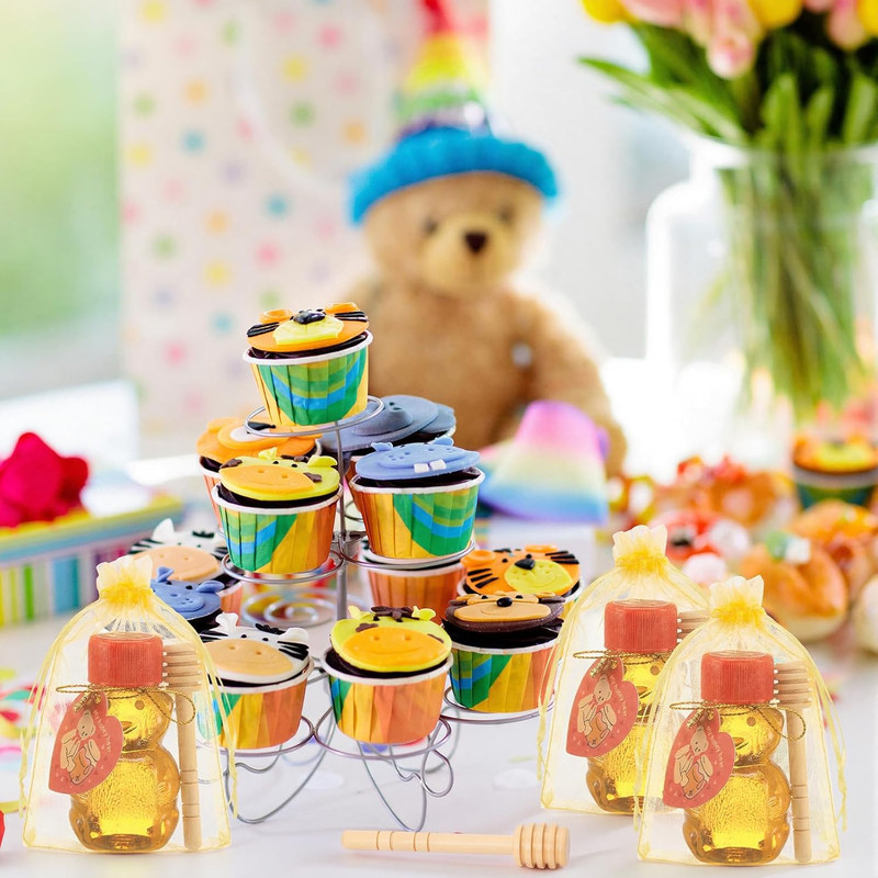 Yungyan 48 Sets 2 Oz Honey Bear Bottles Bulk, Mini Plastic Honey Bear Jars with gallery
