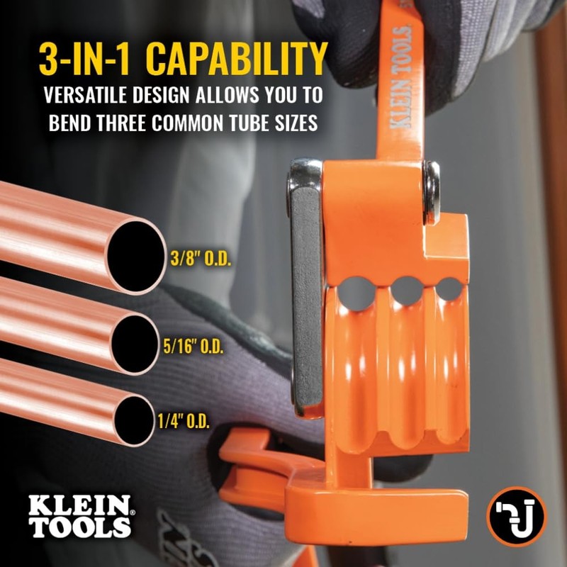 Klein Tools 51006 3-In-1 Tube Bender 1/4 5/16 And 3/8-Inch O.D. Tubing Bends gallery