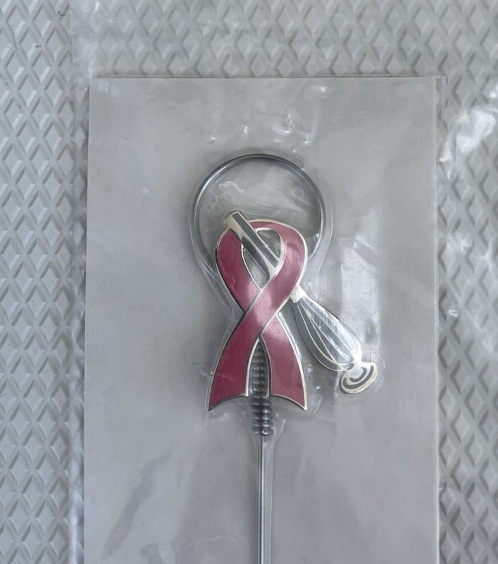Pampered Chef Cake Tester Silver Metal Help Whip Cancer Pink Ribbon Model 1648 gallery