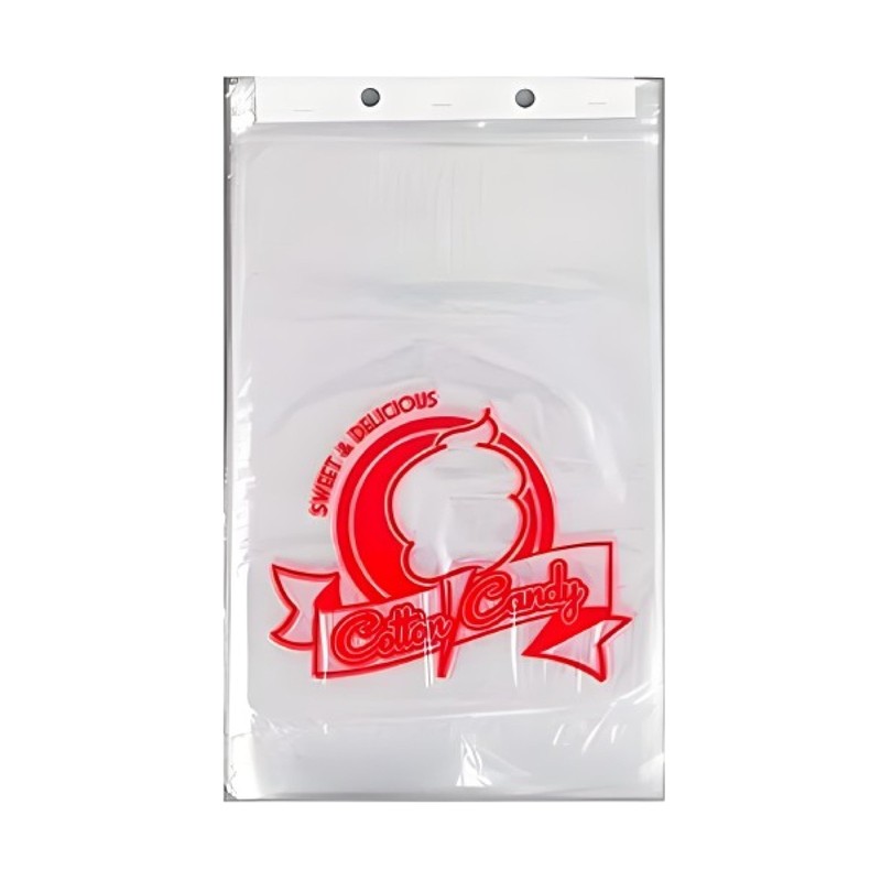 Cotton Candy Bags with Ties 200-Pack 18-Inch Clear Poly Bags CE Certified