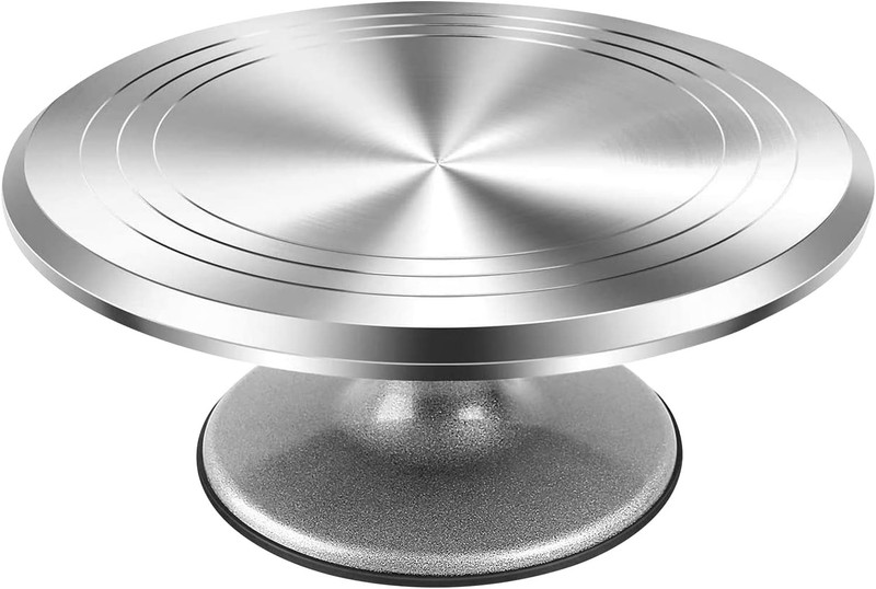 Revolving Cake Stand 12 Inch Aluminum Alloy Cake Turntable for Decorating