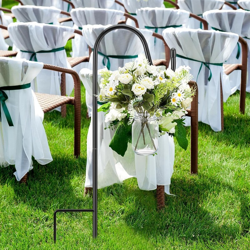 Set of 8 Wedding Aisle Decorations 16 oz Rose Daisy Hanging Mason Jars 32 Inch gallery