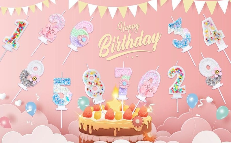 Number 1 Birthday Candle Rainbow 1 Candle for First Birthday Princess Toddler gallery