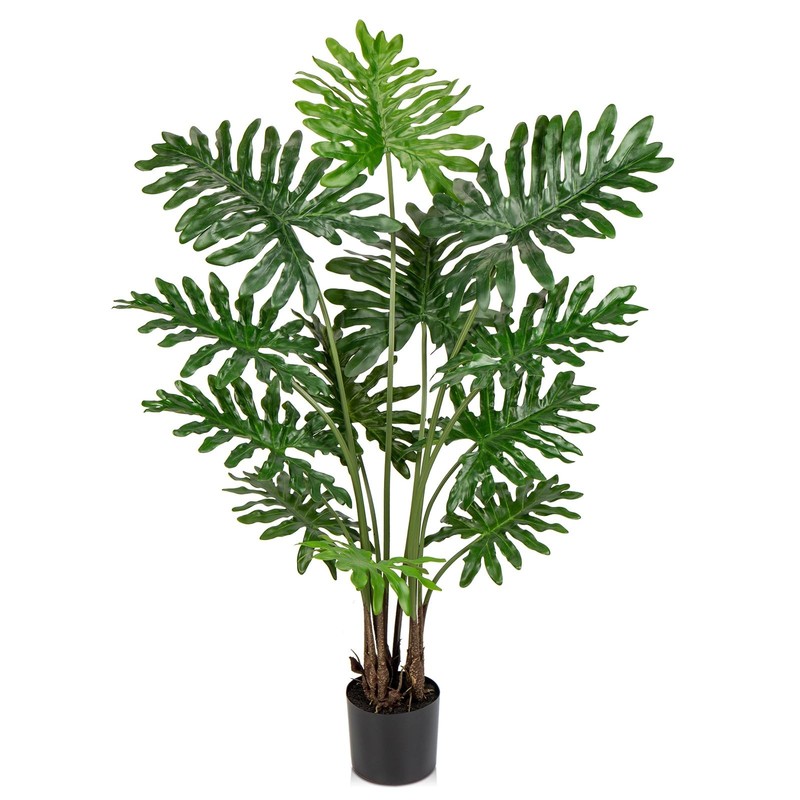 Hollyone Artificial Tree Philodendron Plant 5Ft Tall Faux Monstera Indoor Trees