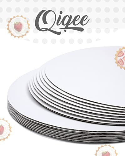 40-Pack 10" Round Cake Boards - White Food-Grade Cardboard Plates, Strong & Dura gallery