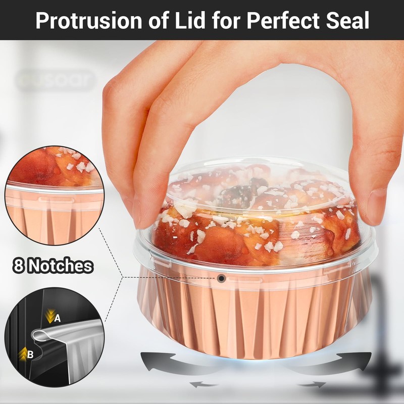 EUSOAR Muffin Cups for Baking, 200pcs 5oz Cupcake Liners Foil Mini Aluminum P... gallery