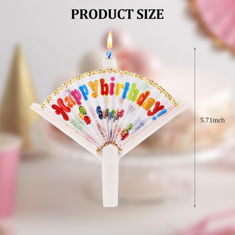 2Pcs Novelty Fan Birthday Candles, Pop-Up Surprise Clown Funny Trick Cake Topper gallery