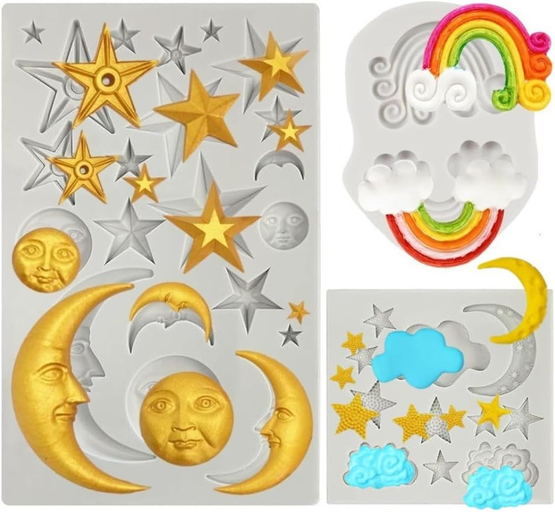 Celestial Silicone Molds for Cake Decorating and Epoxy Resin Crafts