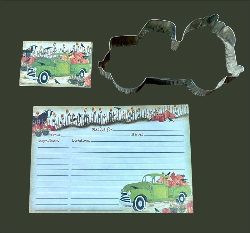 Pickup With Pumpkins Recipe Cards & Cookie Cutter Set