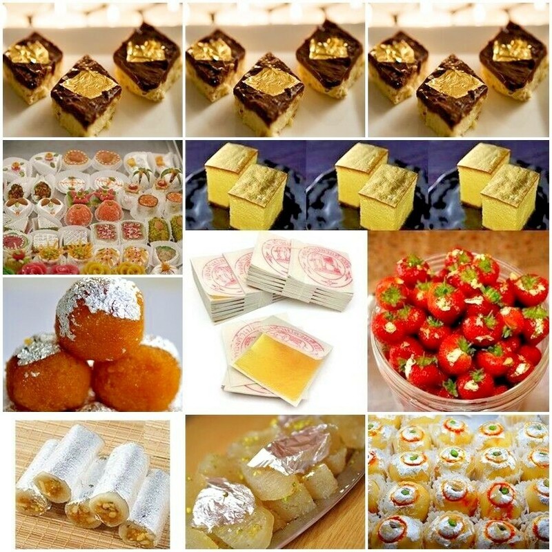 DECORATE 10 SILVER LEAF & 10 GOLD LEAF 24K FOOD GRADE EDIBLE CAKE FOR ART DIY.S