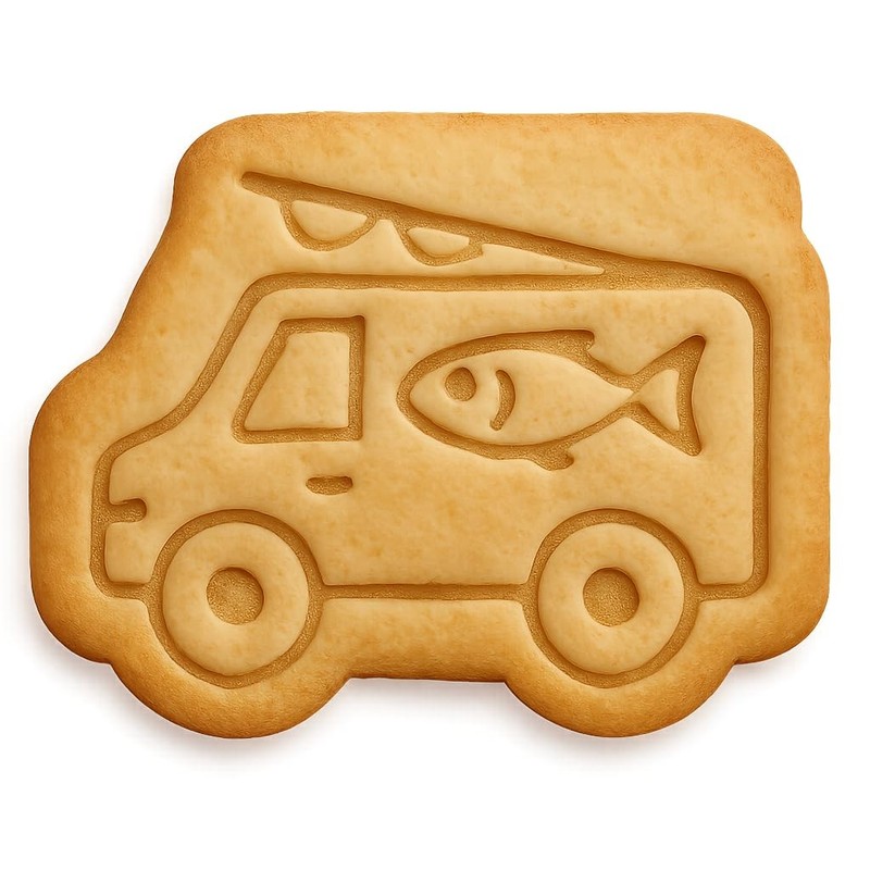 Fishing Van Cookie Cutter & Stamp, Fondant & Clay - 4x3 gallery