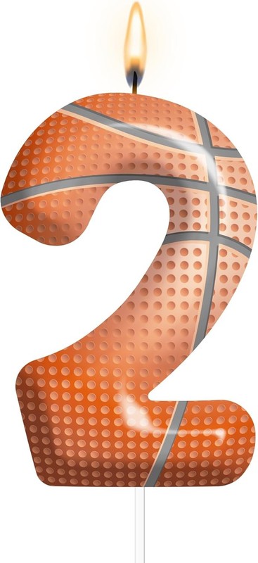 Basketball Birthday Candle Number 2 Basketball Candle Birthday Party Decoration