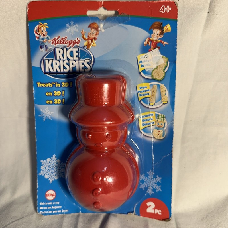 New KELLOGG’S Rice Krispies Treat 3D Red Snowman Baking Kids Christmas Gift