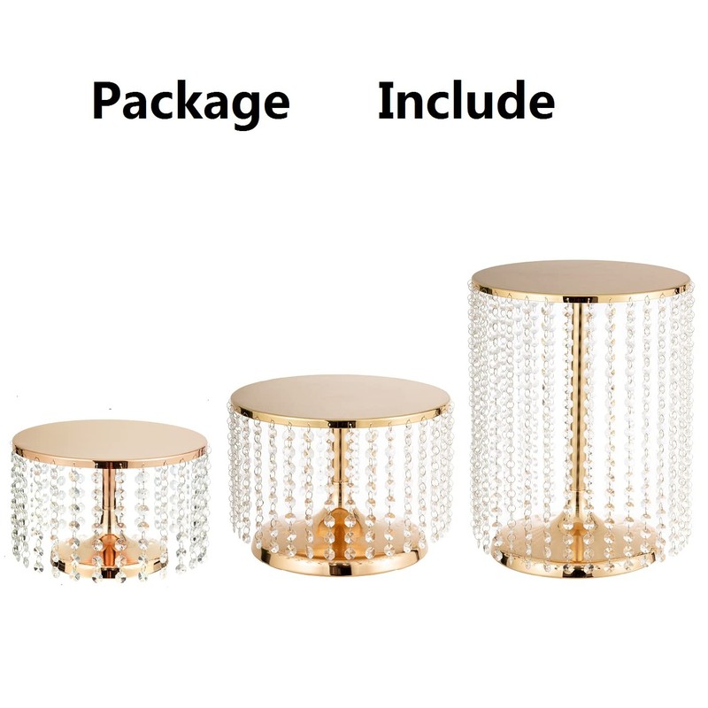 Gold Metal Cake Stand for Set of 3, 12in Round Wedding Cupcake Holder for Tab... gallery