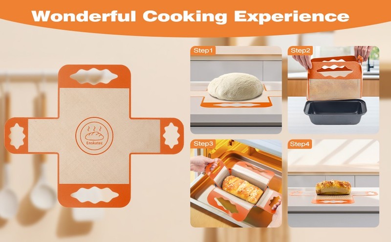 2 Pcs Silicone Bread Loaf Pan Liners, Reusable Food-Grade Silicone Bread Baking gallery