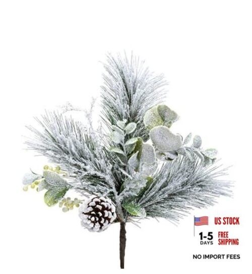 Napco Evergreen Pinecone and Berry Artificial Christmas Pick 14 inch Tall