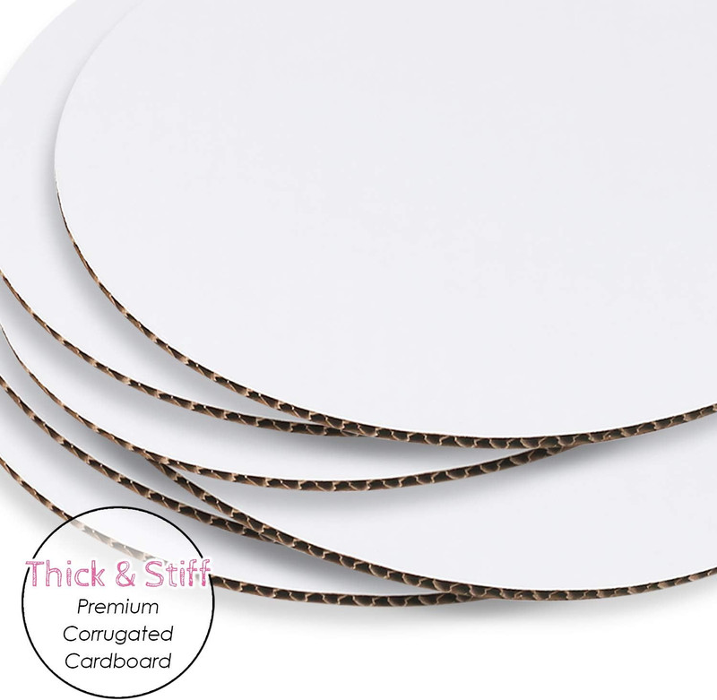 10 Inch White Cake Boards [48 Pack] round Circle Cardboard Base Corrugated, Perf gallery