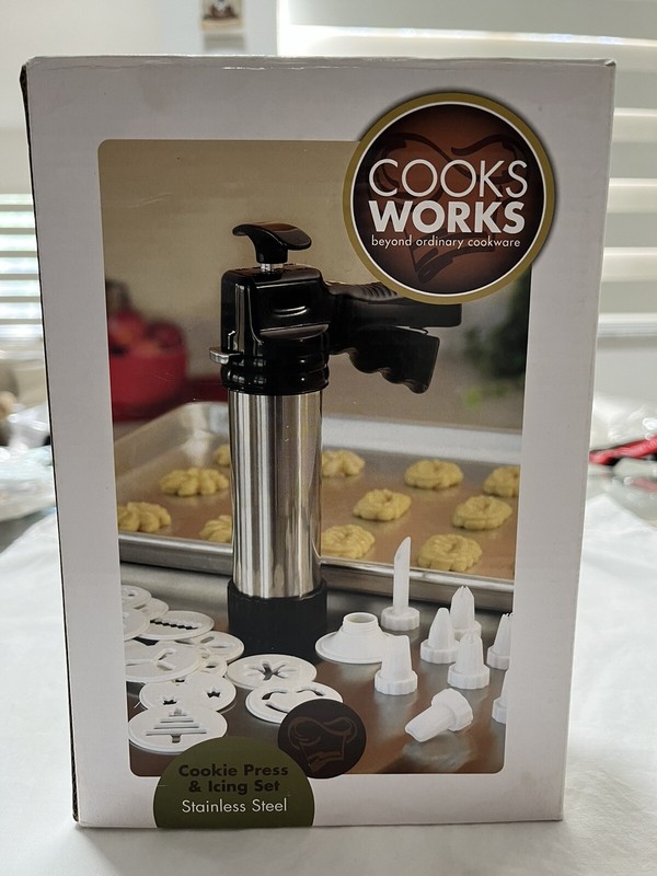 COOKS WORKS Cookie Press & Icing Set Stainless steel