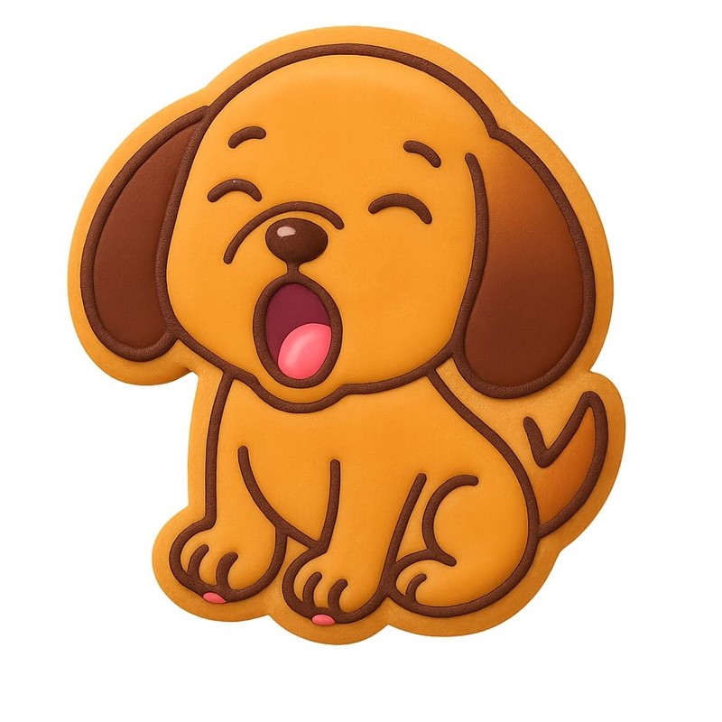 Yawning Kawaii Dachshund Cookie Cutter 4×3.8″ Fun Baking Design