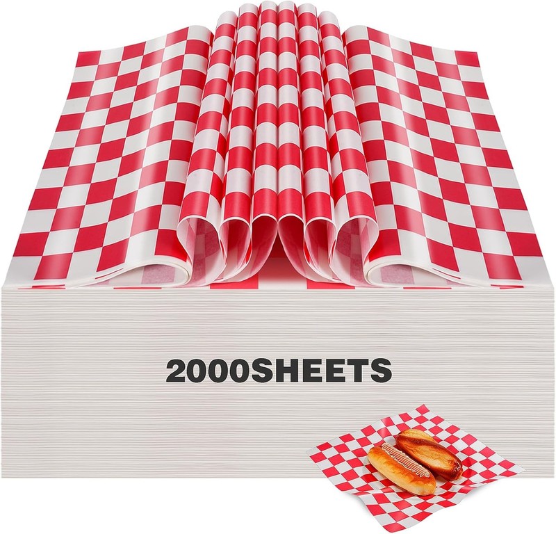 2000 Pcs Deli Paper Sheets Grease Resistant Food Basket Liners 12″