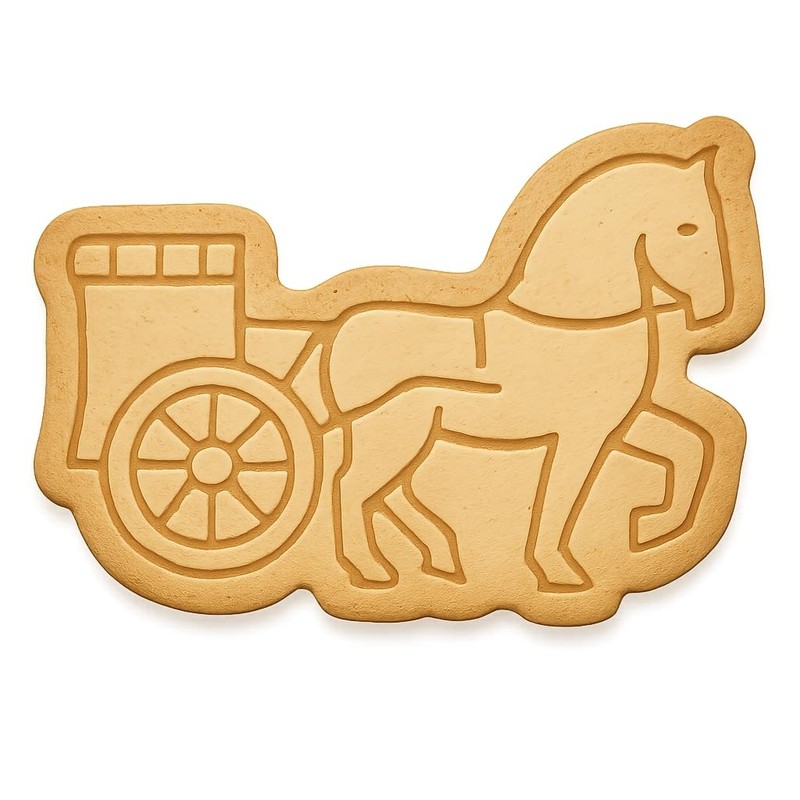 Roman Chariot Cookie Cutter & Stamp, Fondant & Clay Cutter – 4×2.9″