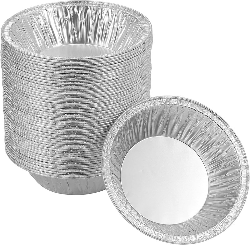(50 Pack Pie Pans 5 inch,Mini Tins HEAVY-DUTY 50pack(5inch), Silver