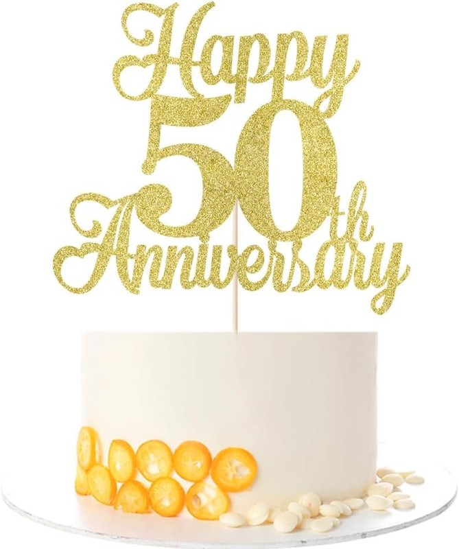 Happy 50th Anniversary Cake Toppers -50th Wedding marriage & Company Anniversary
