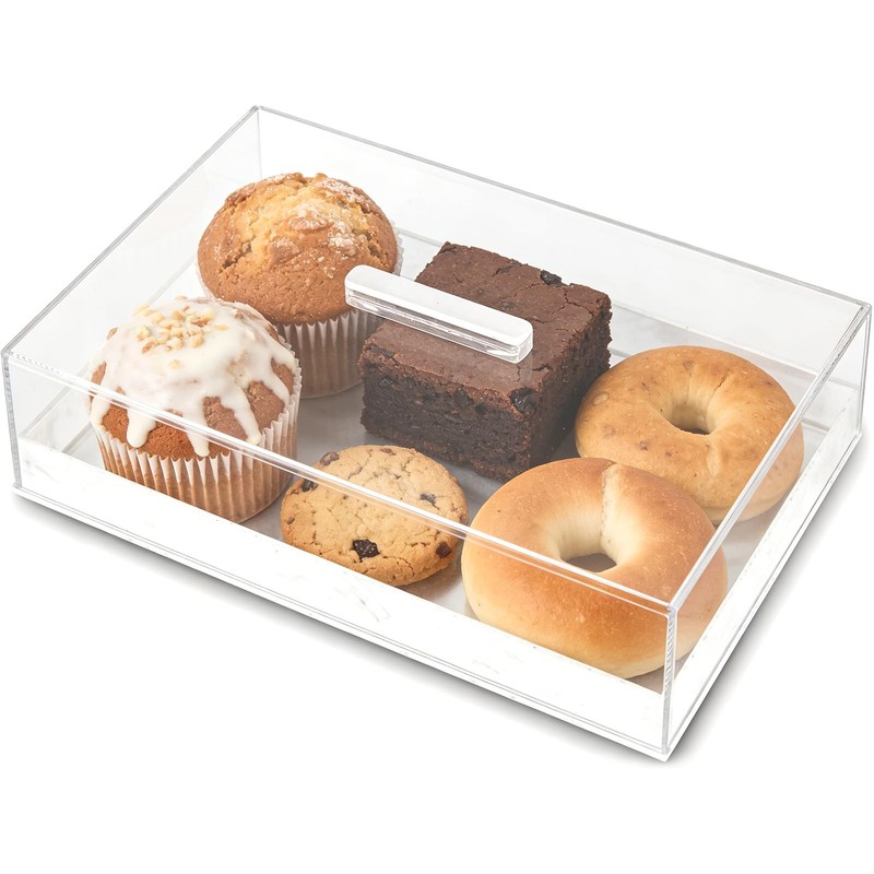 Large Acrylic Rectangular Cake Tray – Multifunctional Rectangle Cake Stand wi…