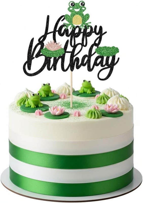 Glitter Frog Happy Birthday Cake Topper - Animal Theme Baby Shower & Gender gallery