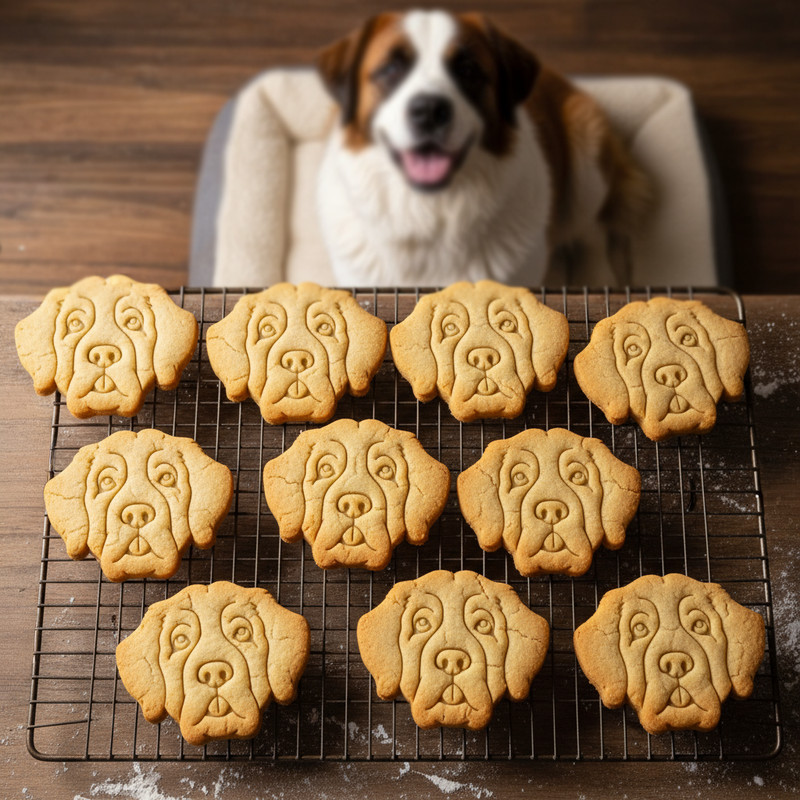 Set of 2 St Bernard Cookie Cutters - Cute dog treats pet adoption vet bakery gallery