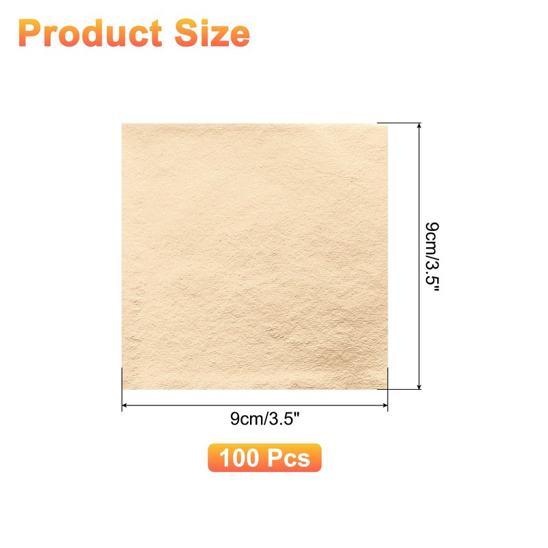 100pcs Leaf Sheets, 3.5" x 3.5" Foil Paper Sheets Champagne Gold gallery