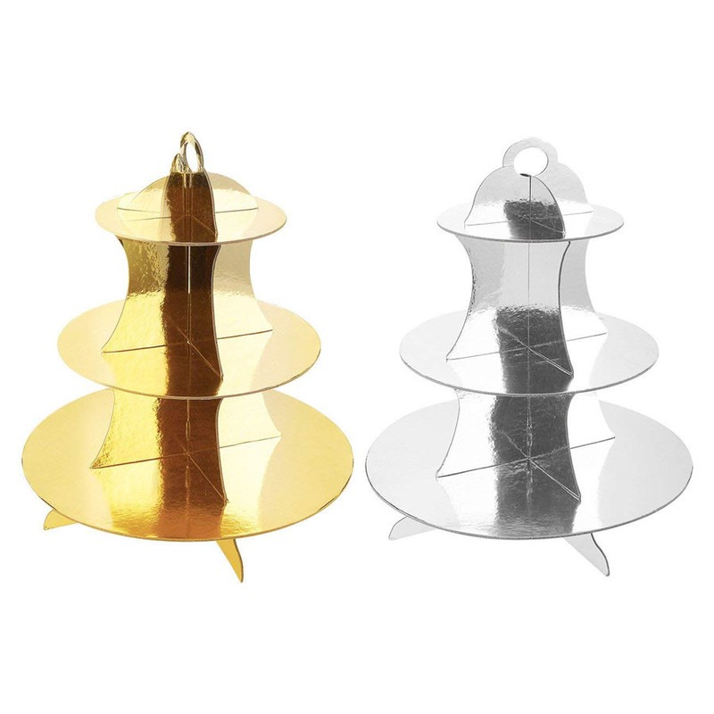 3-TIER CARDBOARD CUPCAKE TREAT STAND HOLDER TOWER DISPLAY