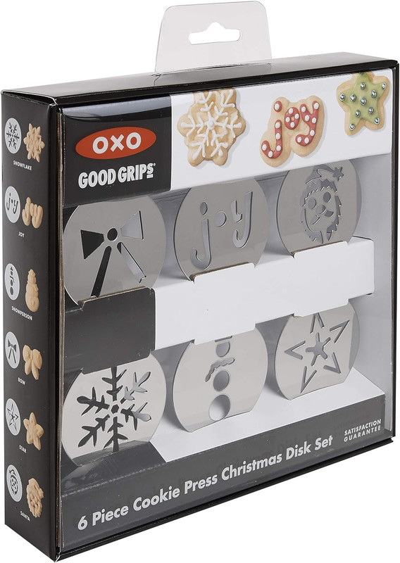 OXO Good Grips Cookie Press Holiday Disk Set, Metallic gallery