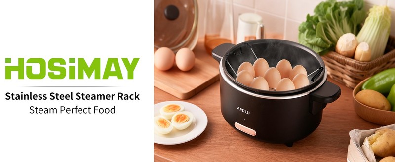 Steamer Cooling Rack Trivet Accessory Set, Include 9-holes Egg Steamer Cooking gallery