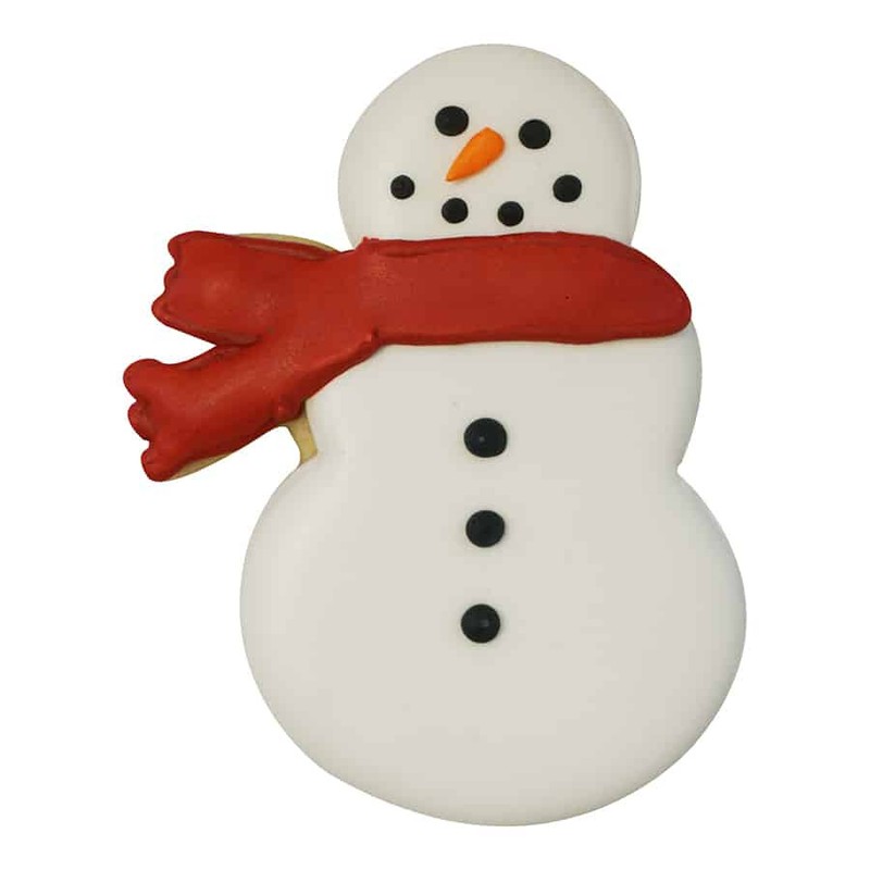 3" Snow Man Snowman w/ Scarf Tin Steel Cookie Cutter Christmas Holiday Party gallery