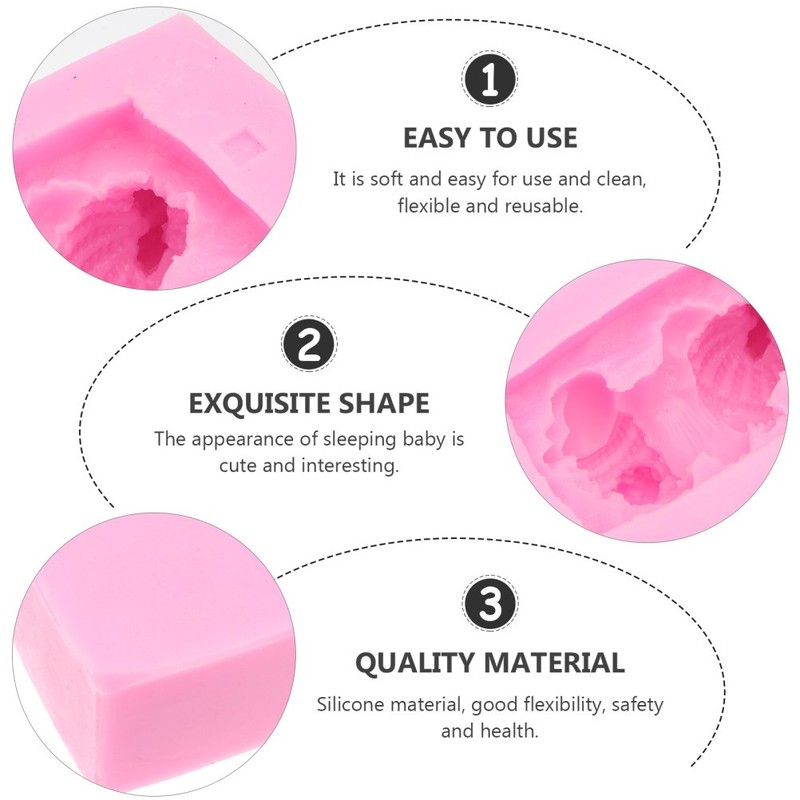 Sleeping Baby Fondant Mold Handmade Soap Mold Decoration (Pink) gallery
