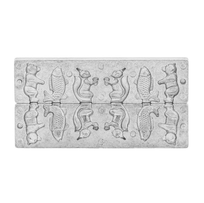 Metal Candy Mold Bear Fish Squirrel 6 Cavities Lollipop Chocolate gallery