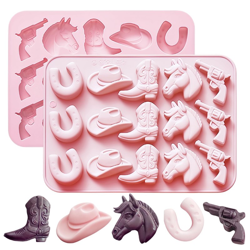 Cowboy Chocolate Molds Silicone, Western Themed Molds with Cowboy Hat, Boot, …