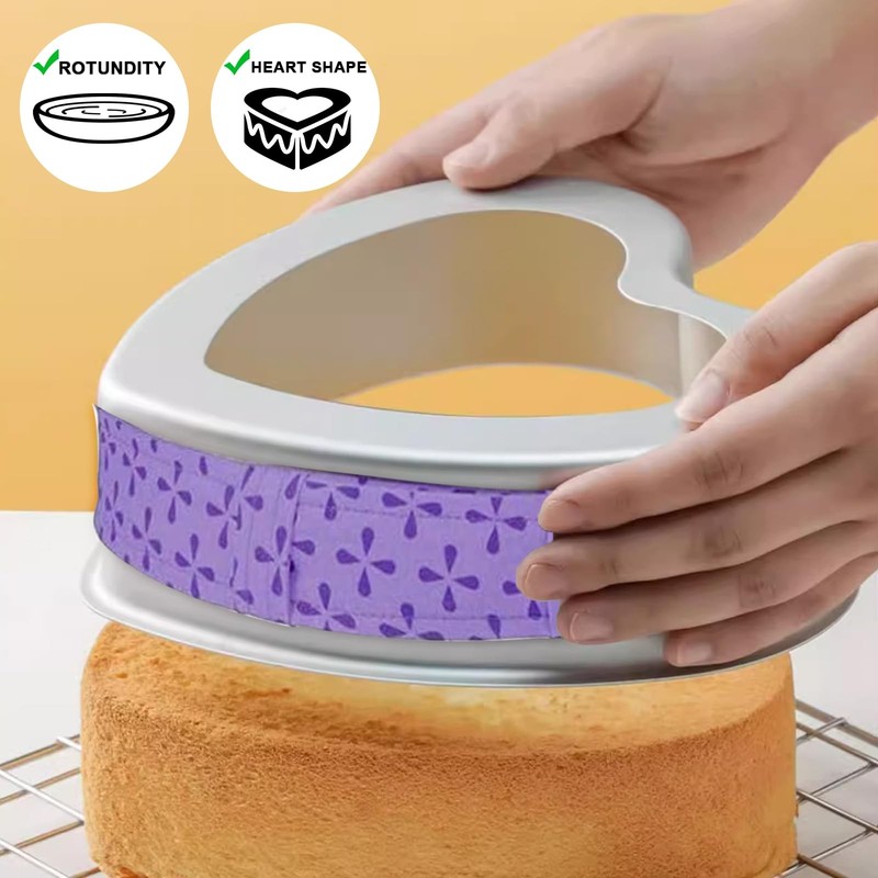 Bcautay 4 Pcs Baking Strips Cake Pan Dampen Absorbent 36in, Purpl gallery