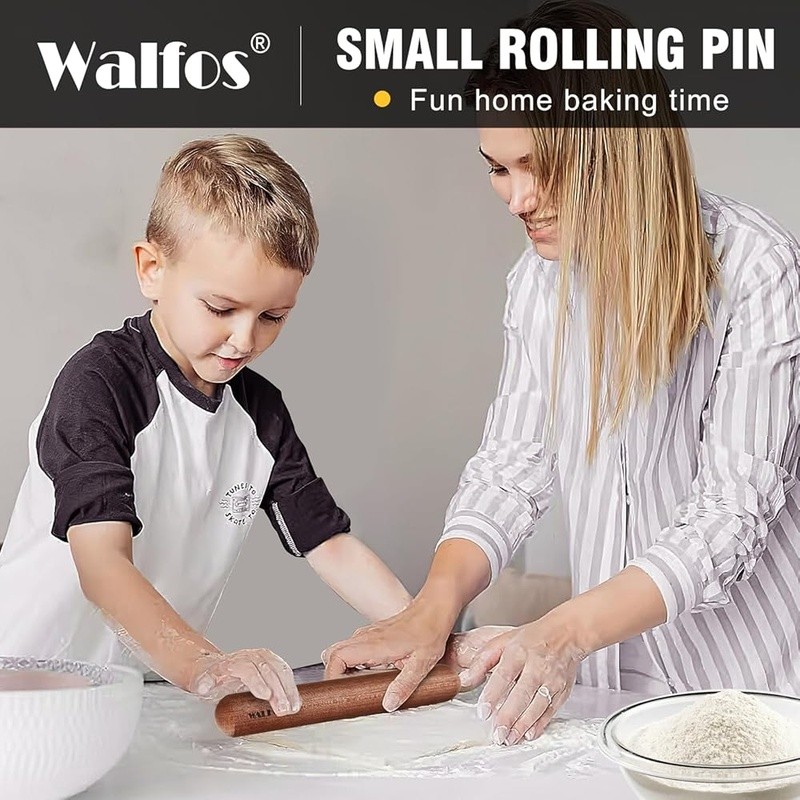 Natural Wood Rolling Pin Set Non-Stick Kitchen Baking Tools Dough Roller New gallery