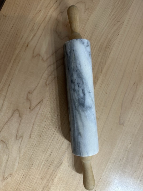 Polished Marble Stone Rolling Pin 18” Dough Roller Heavy Duty 10” Stone Barrel