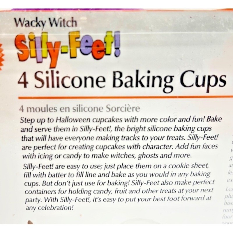 Wilton Wacky Witch Silly Feet Silicone Baking Cups Orange Purple Halloween New gallery