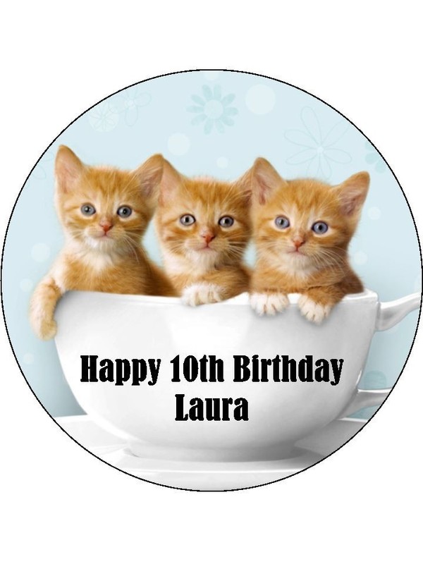 Kittens & Cats Edible Cake & Cupcake Toppers – Icing Birthday Cake Decorations