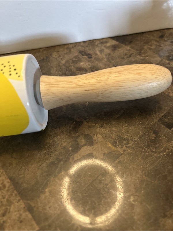 Glass Rolling Pin w/ Handles, Lemon Fruit Pattern, 18in Yellow/lemons gallery