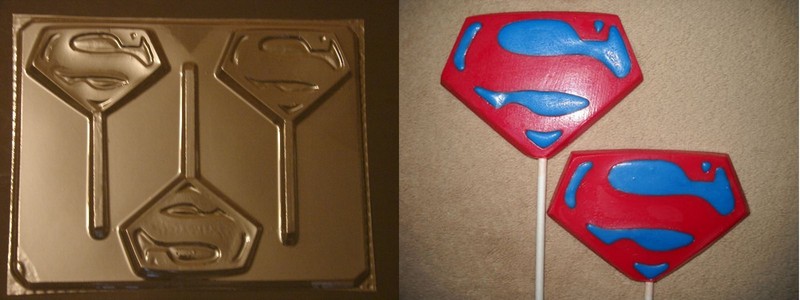 Superman Emblem Lollipop Chocolate Candy Soap Crayon Mold