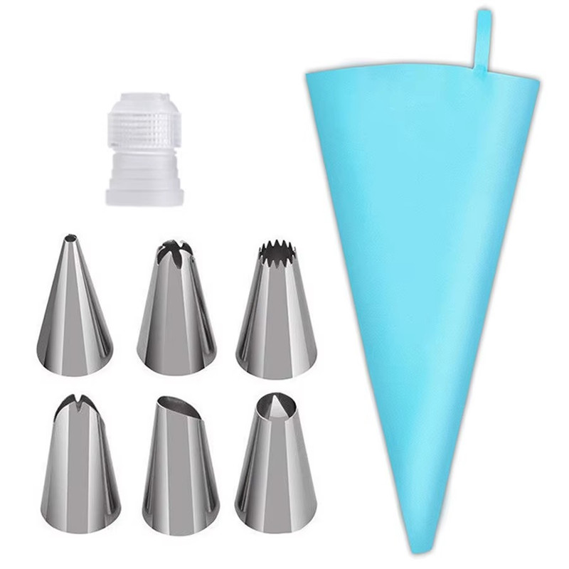 8pc Cake Decorating Kit Piping Bag Icing Tips Set for Cupcake Pastry Baking DIY gallery